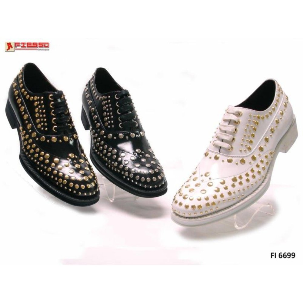 White Studded Leather Shoes